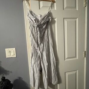 Striped Jumpsuit in Black and White